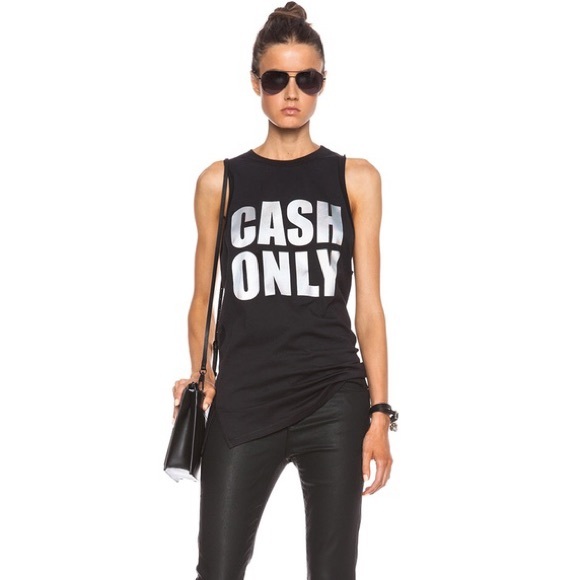 3.1 Phillip Lim Black “Cash Only” Tank Top - Picture 3 of 11